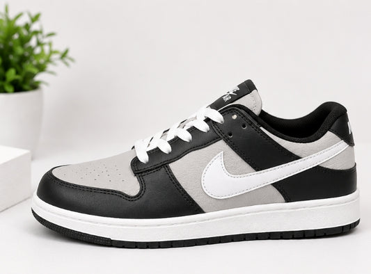Men’s Trendy Casual Sneakers – Black Grey Low Top Shoes