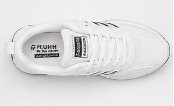 Men’s Lightweight Sports Sneakers – White/Black Casual Running Shoes