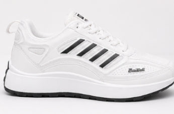 Men’s Lightweight Sports Sneakers – White/Black Casual Running Shoes