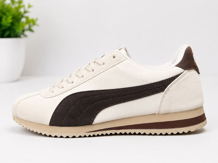 Puma Style Casual Sneakers for Men – Cream/Brown