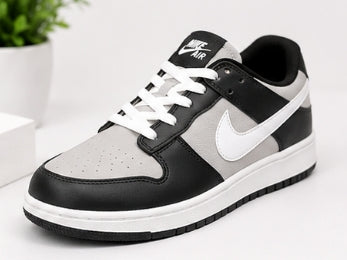 Men’s Trendy Casual Sneakers – Black Grey Low Top Shoes
