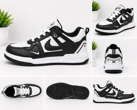Trendy Chunky Sneakers Light Weight-Black/White