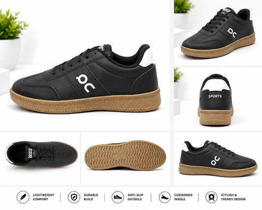 Black Casual Sneakers for Men – Premium Street Style Shoes