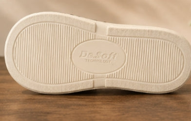 Women’s Soft Comfort Stylish Sliders – Beige & Brown Bow Design